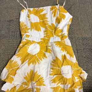 Yellow and White Floral Dress